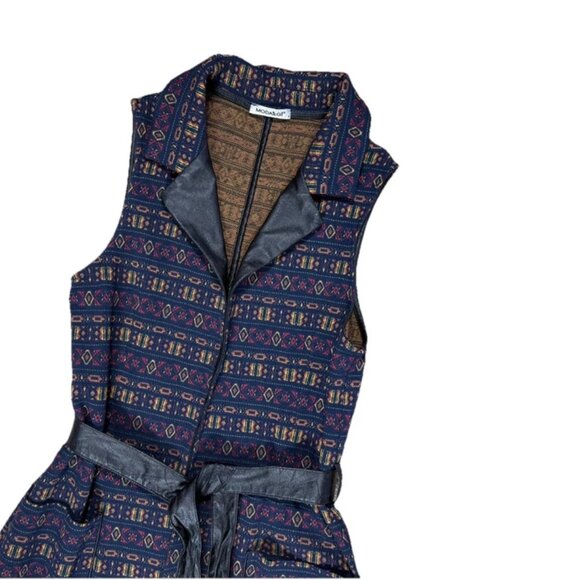 Modailgi Turkish Designer Women's Long Jacket Sleeveless Belted Top Cardigan - Picture 3 of 8